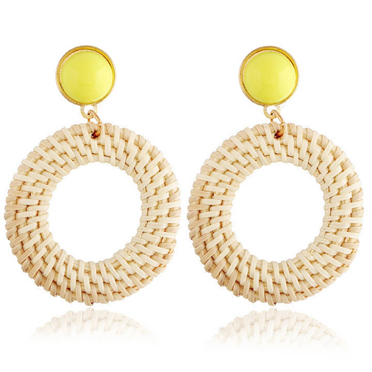 BRAIDED ROUND DROP EARRINGS_CWAJE0443