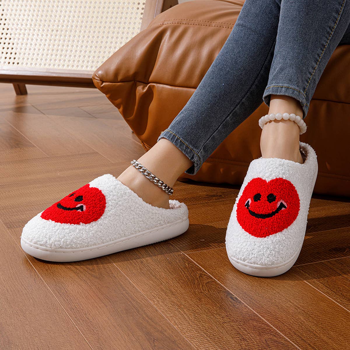 VALENTINE'S DAY LOVE SMILE COTTON SLIPPERS_CWSHS0557
