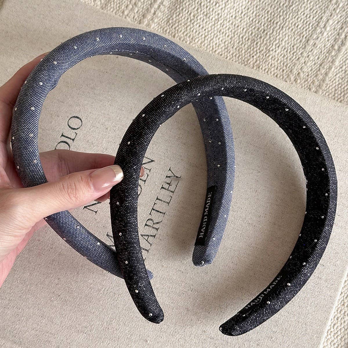 DIAMOND DENIM WIDE BRIM VERSATILE HEADBAND