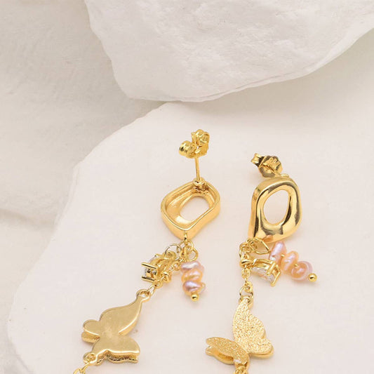 NEW SILVER NEEDLE PEARL EARRINGS FOR WOMEN