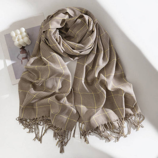 WOMEN AUTUMN AND WINTER PLAID SCARF