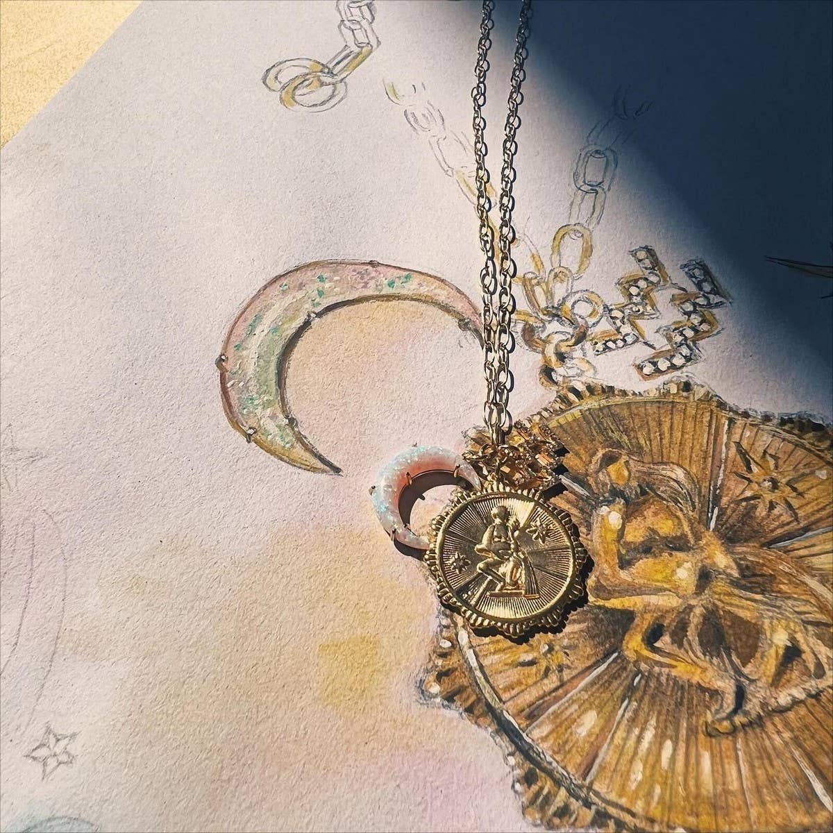 Micro-paved Zirconia Zodiac Pendant Necklace