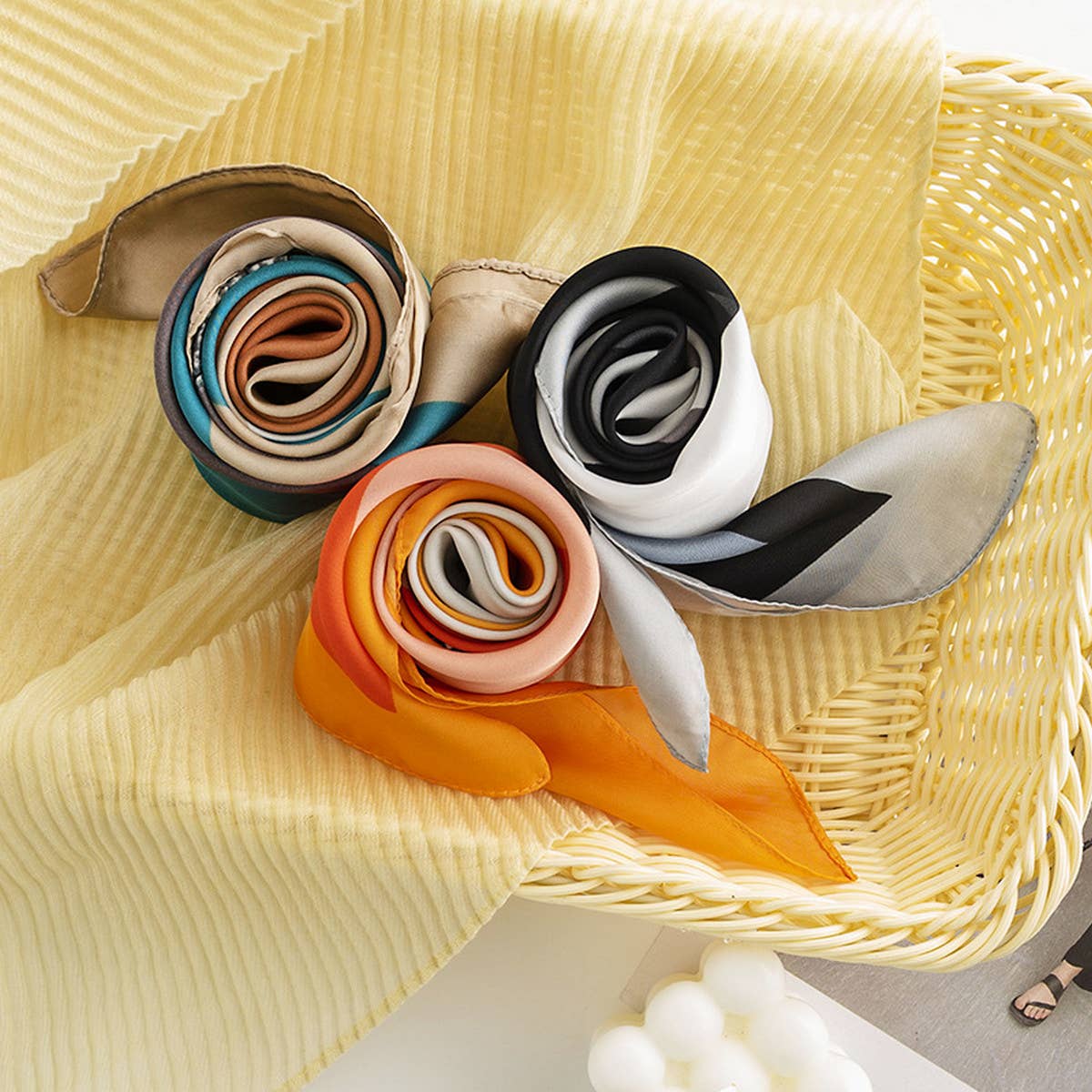 SIMPLE COLOR BLOCK PRINTED SCARF AND SQUARE SCARF_CWASC0499