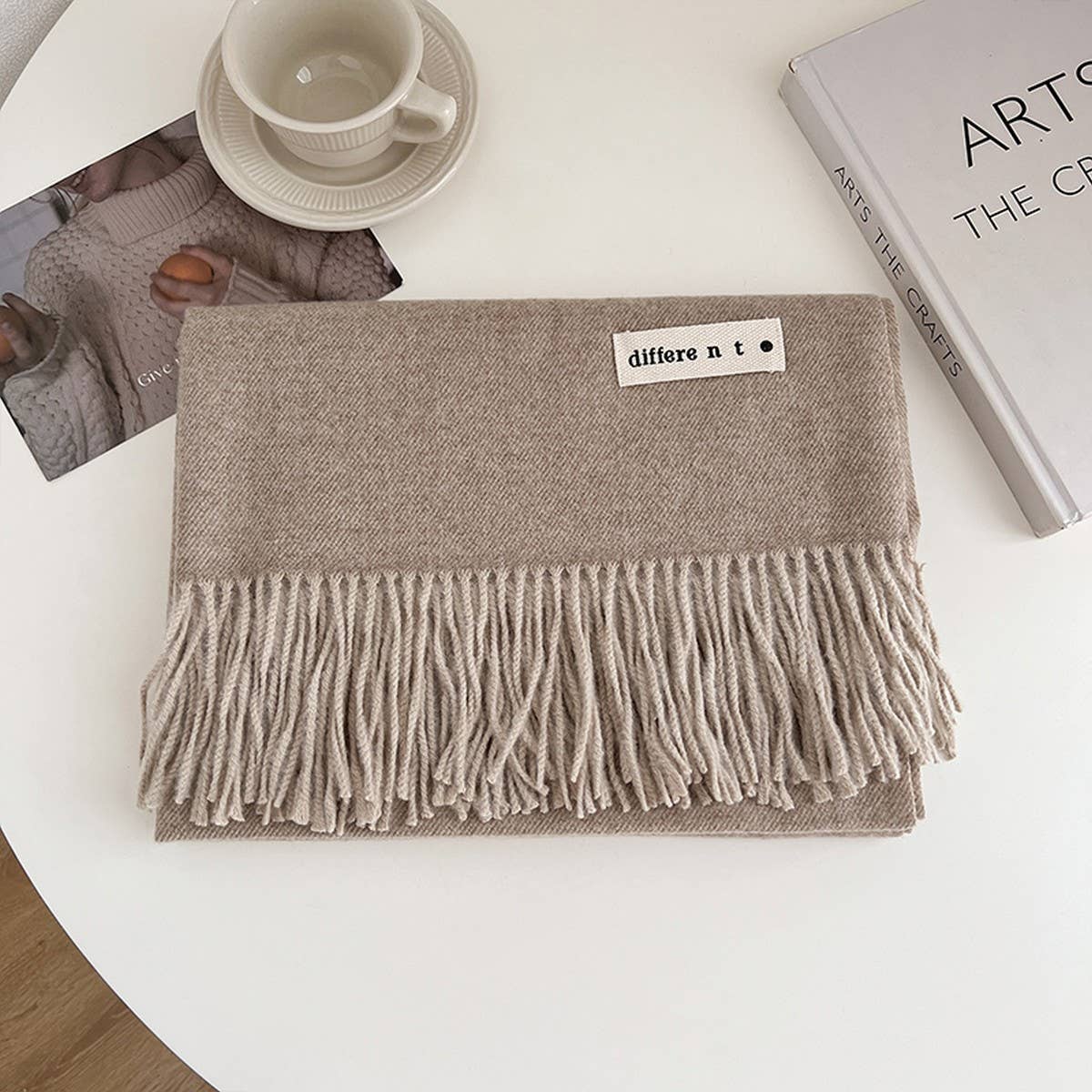 Solid Color Faux Cashmere Scarf - Wrap for Couples_CWASC1499