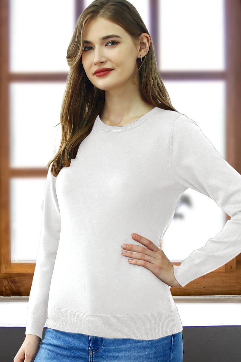 AWOSWL283_LONG SLEEVE CREW NECK PULLOVER SWEATER