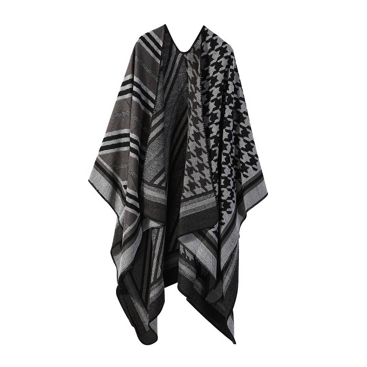 STRIPED SHAWL WARM CASHMERE ALL-MATCH CAPE_CWASC2251