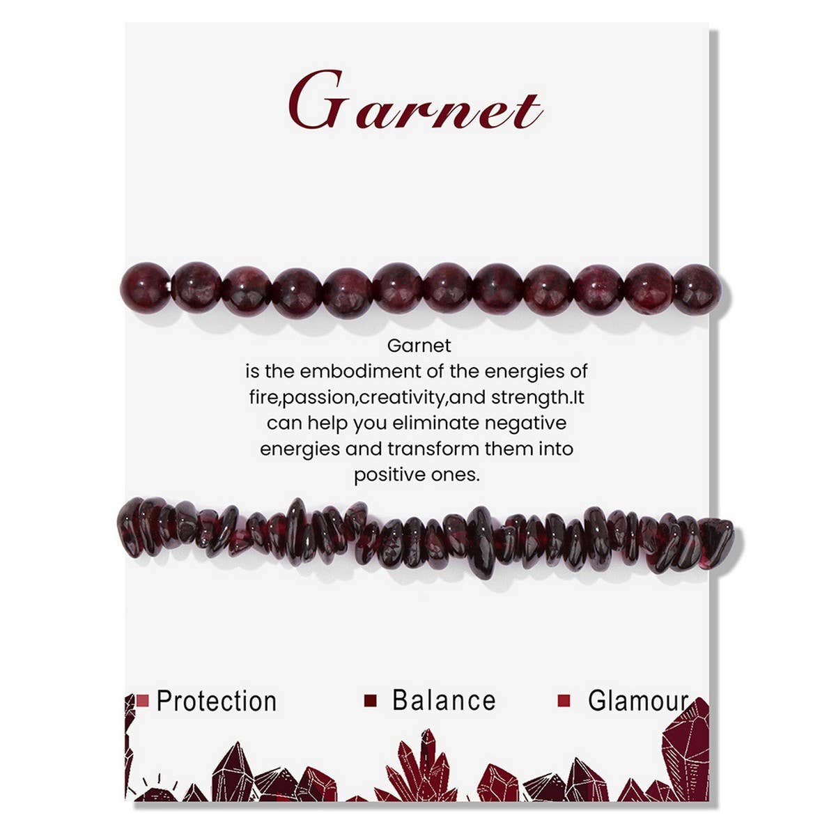 CWAJE4220_IRREGULAR GRAVEL BEADS 2-PIECE BEADED BRACELET