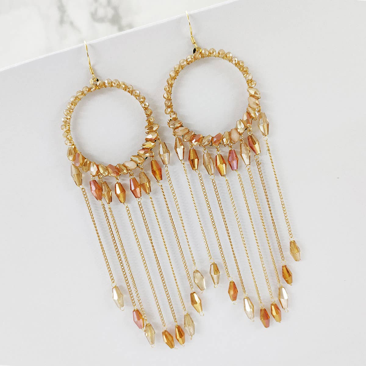 STYLISH TASSEL HANDMADE BEADED EARRINGS_CWAJE0842