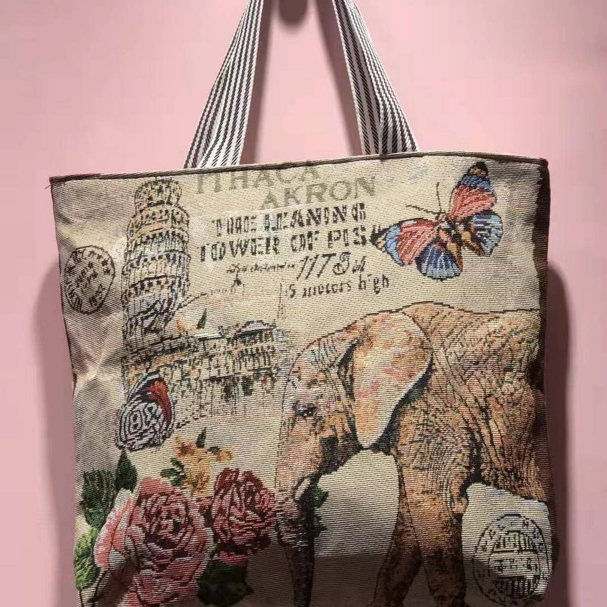 RETRO EMBROIDERED KNITTED BAG SHOULDER TOTE BAG_CWAB1669