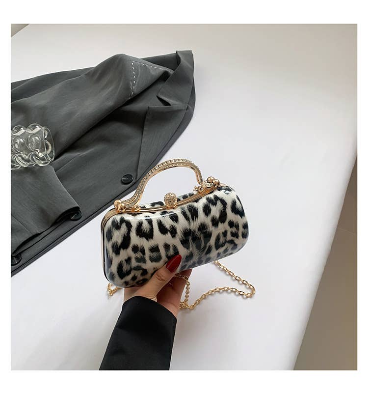 Leopard print fashionable single-shoulder bag