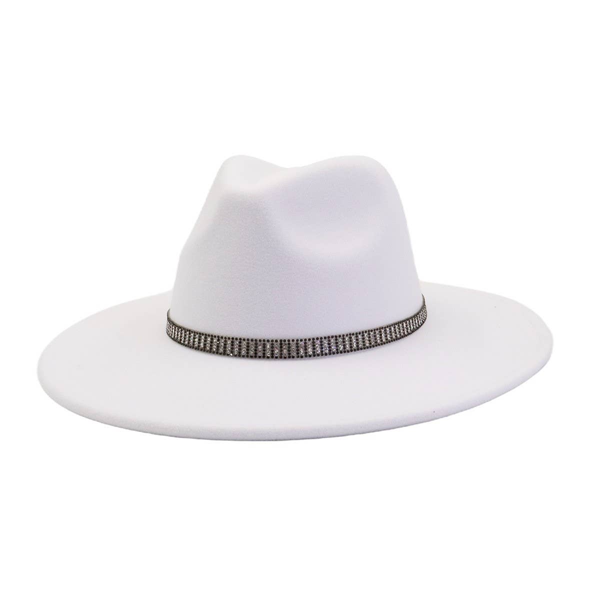 Unisex Wool Fedora Hat Ethnic Flat Brim Style_CWAH04377