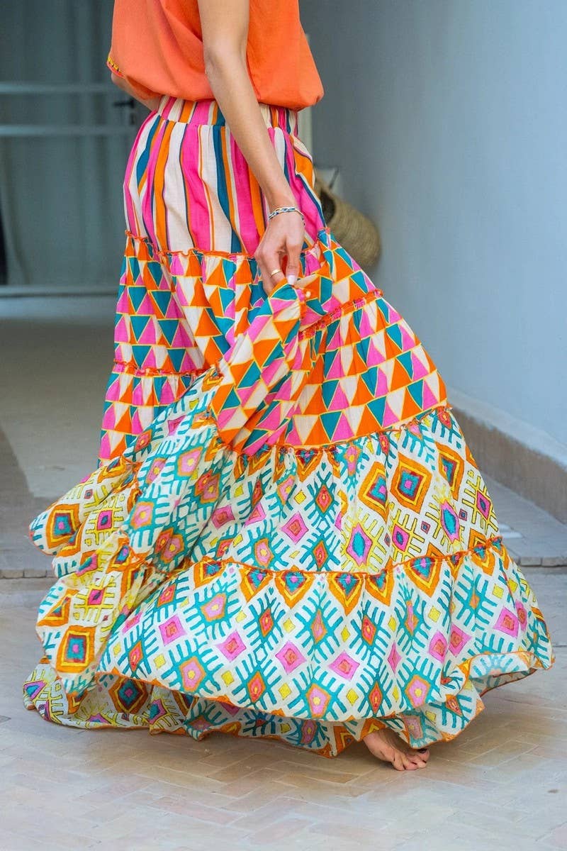 CWBLS0619_NEW FALL RUFFLED SWING SKIRT