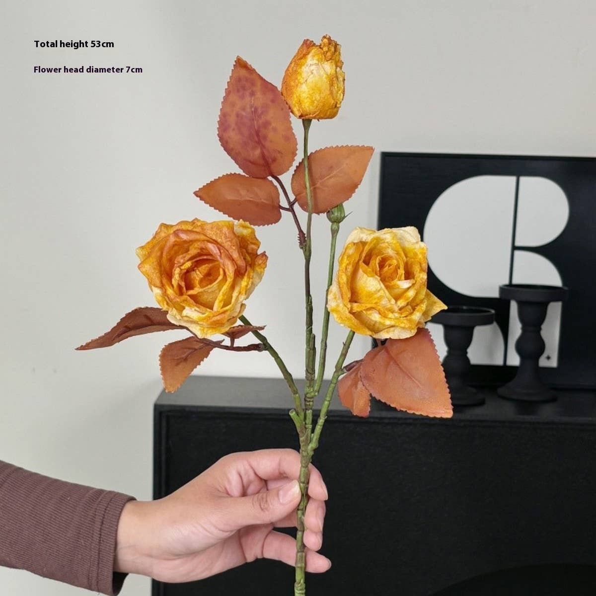 Vintage Autumn Oil Painting Burnt Rose