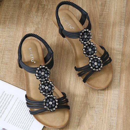 BOHEMIAN FLORAL RHINESTONE HIGH HEELED SANDALS_CWSHS0538