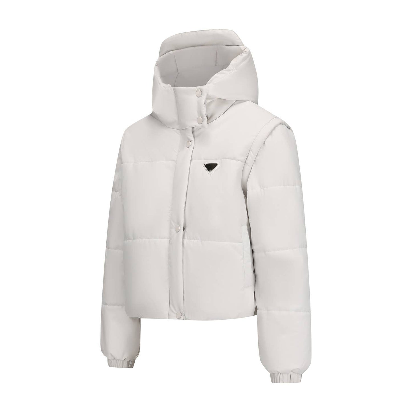 Short and thick breaded cotton-padded jacket