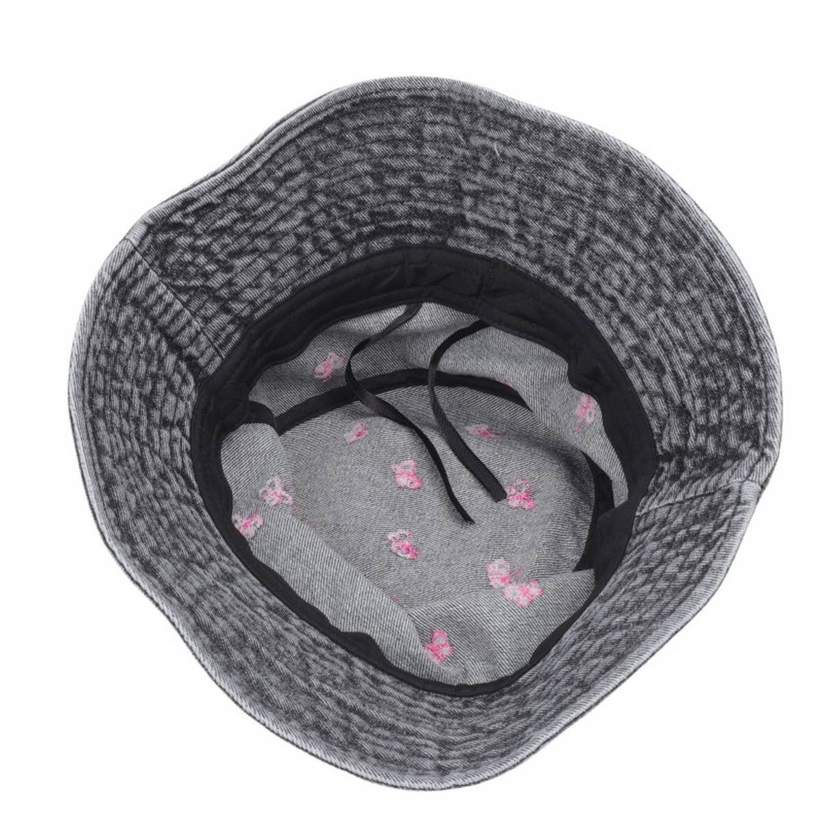CWAH1520_VINTAGE BUTTERFLY EMBROIDERY DENIM BUCKET HAT