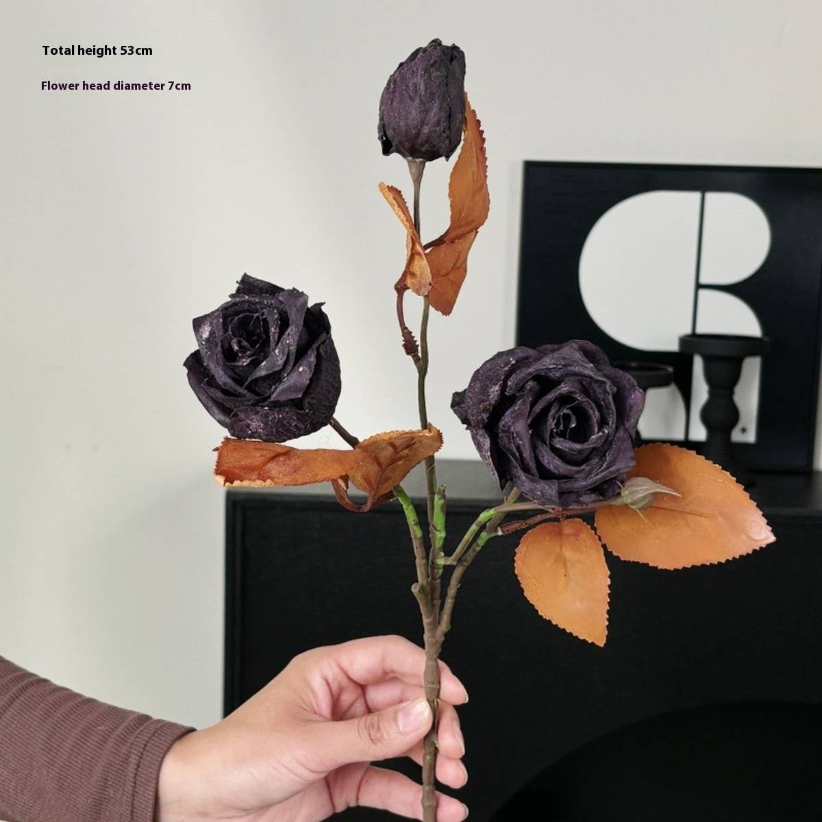 Vintage Autumn Oil Painting Burnt Rose