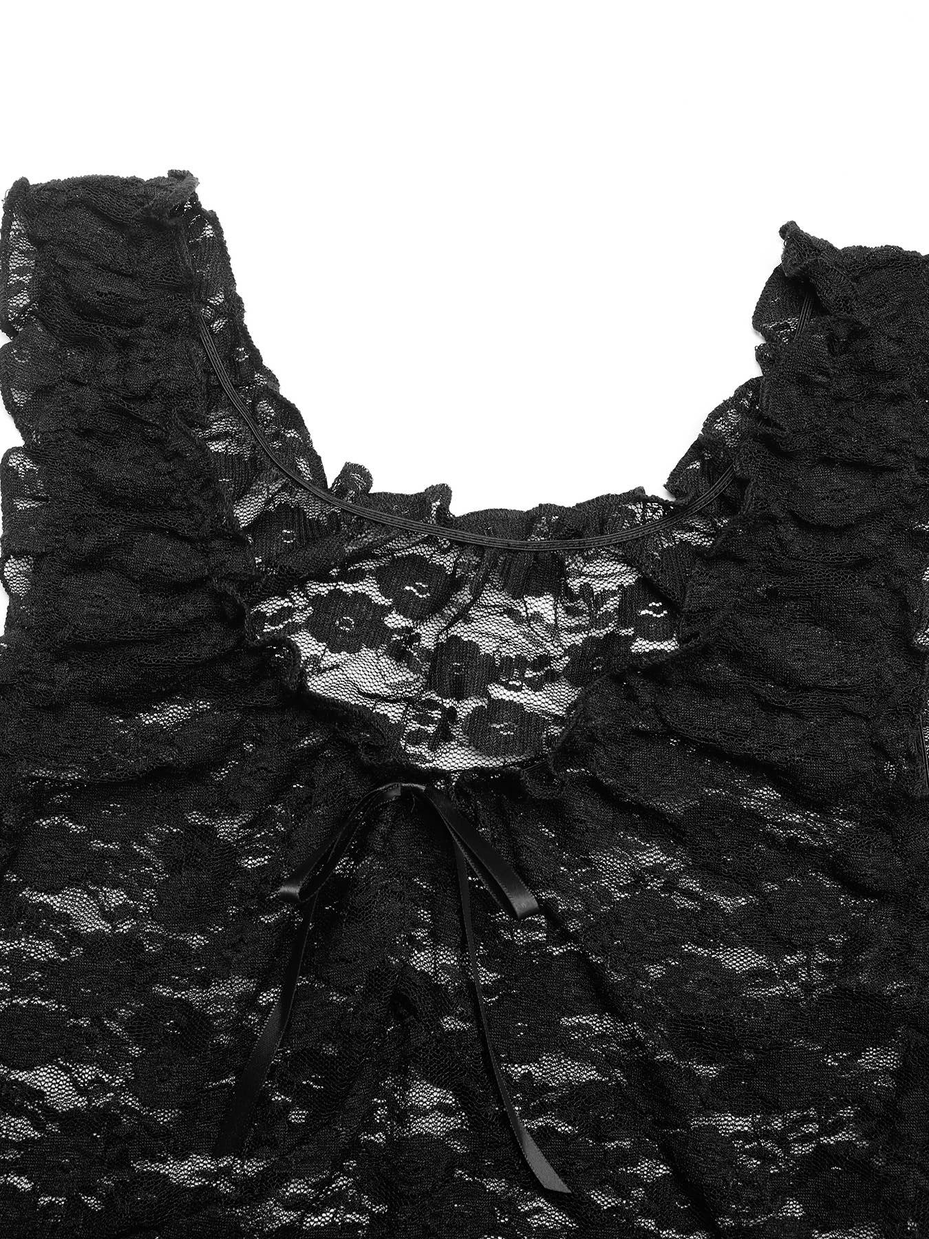 Sheer Lace Slim Fit Crop Tank Top for Y2K Look