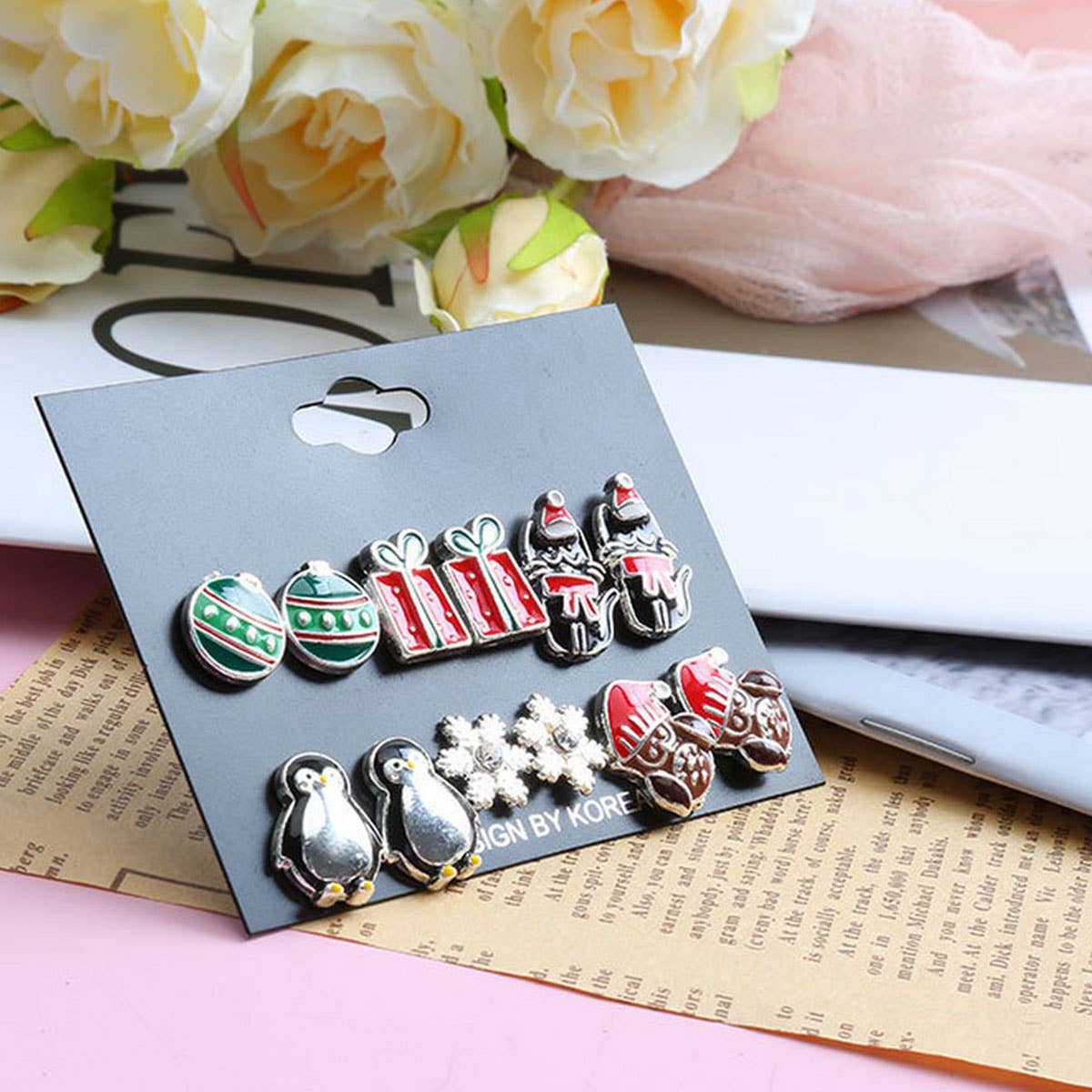 CUTE AND SIMPLE CHRISTMAS ALLOY EARRINGS GIFT SET