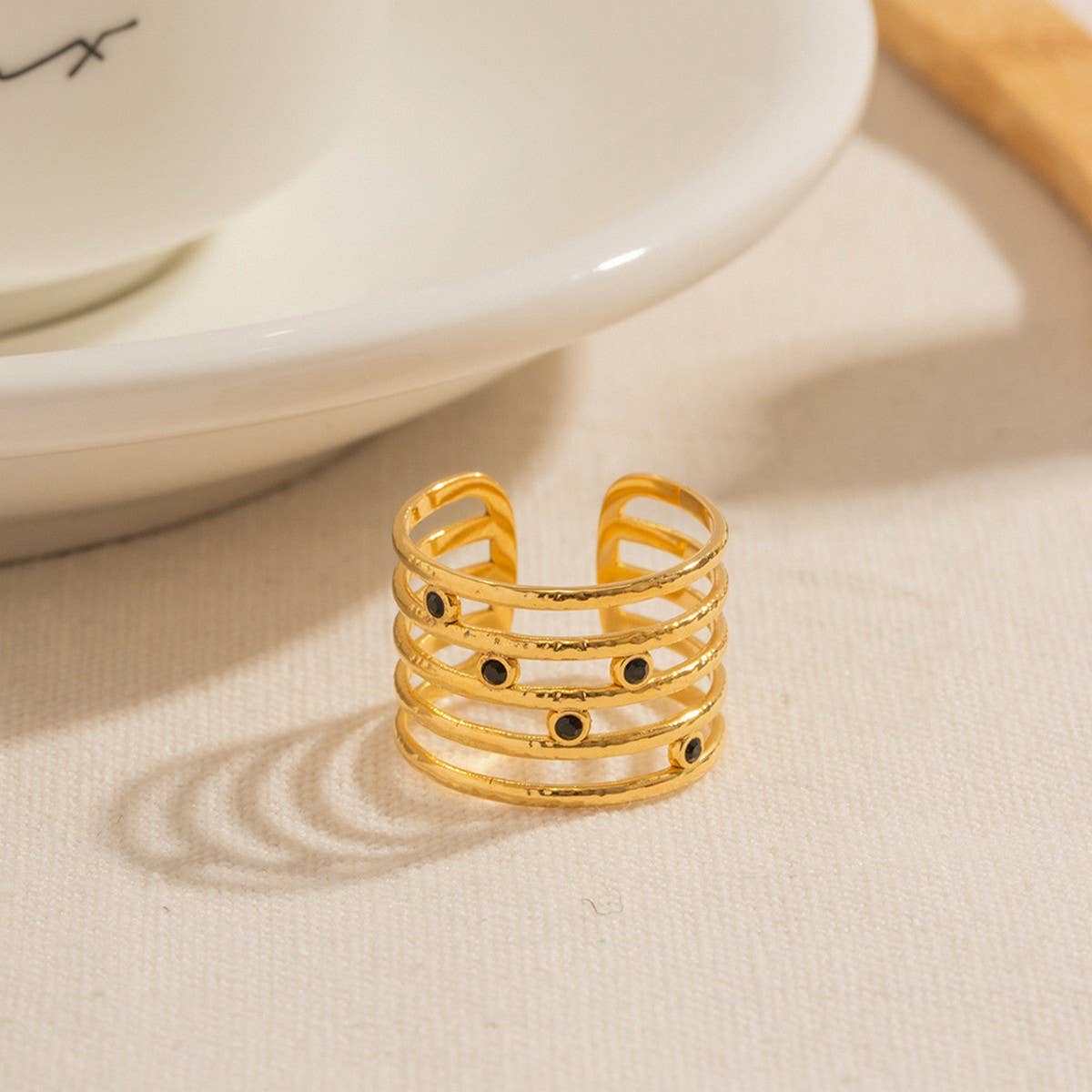 SIMPLE MULTI-LAYERED OPEN RING WITH DIAMONDS_CWAJE1395