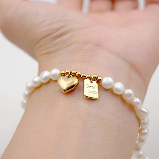 NEW GOOD LUCK BRAND PEARL CLAVICLE NECKLACE