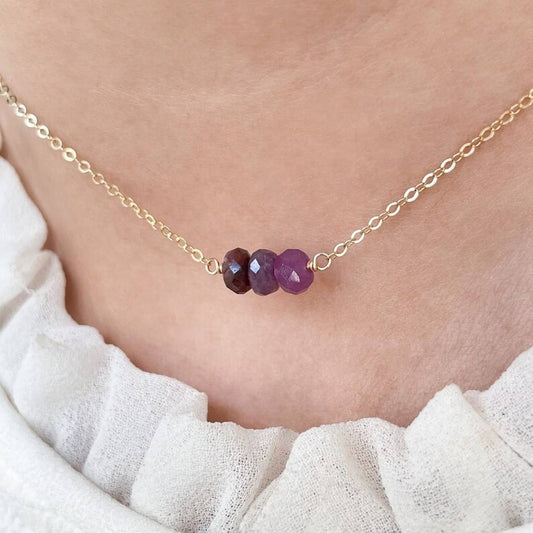 NATURAL STONE ABACUS BEAD WOMENS NECKLACE