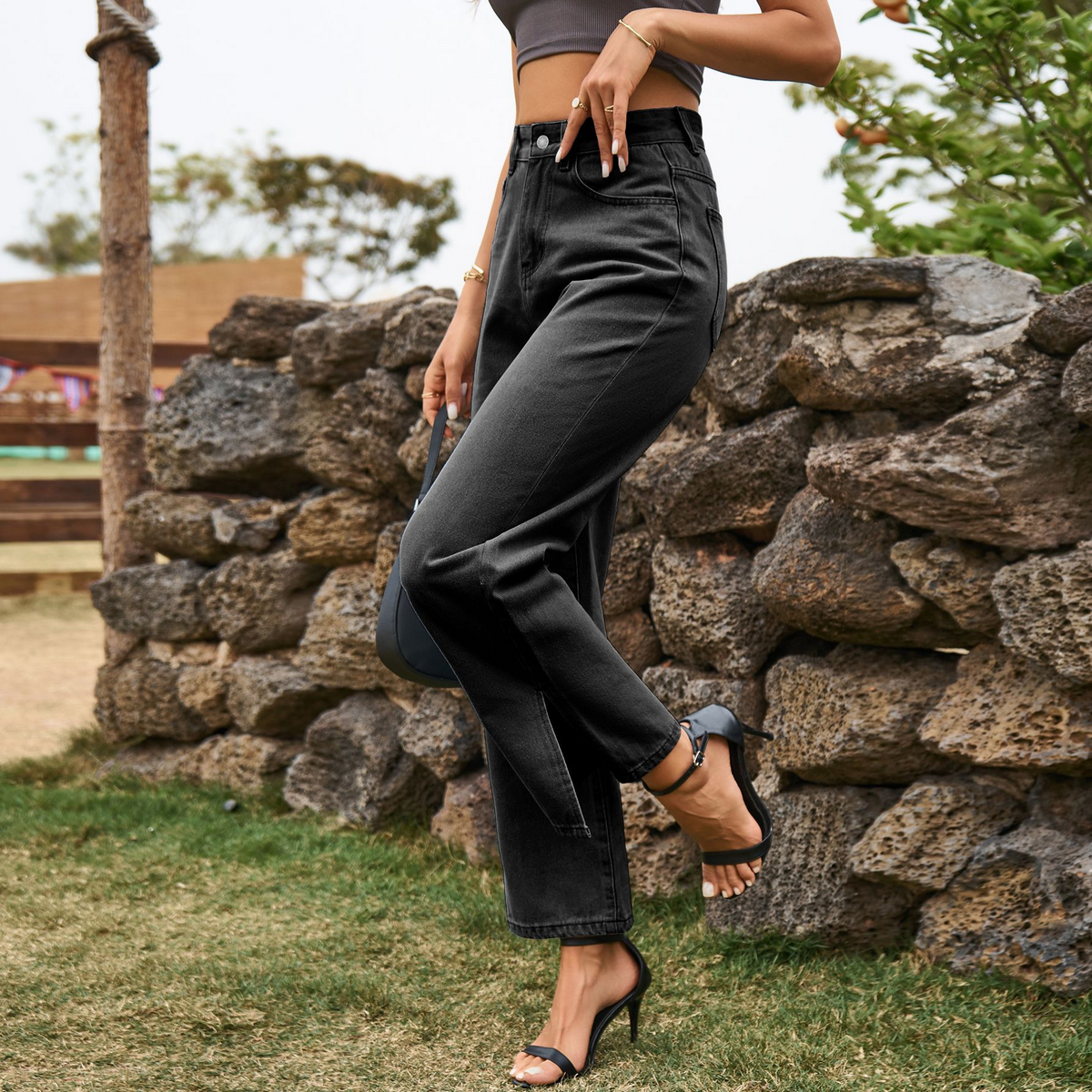 Women??¢s Split Hem Jeans ??Washed Mid Rise Fi_CWJP0619