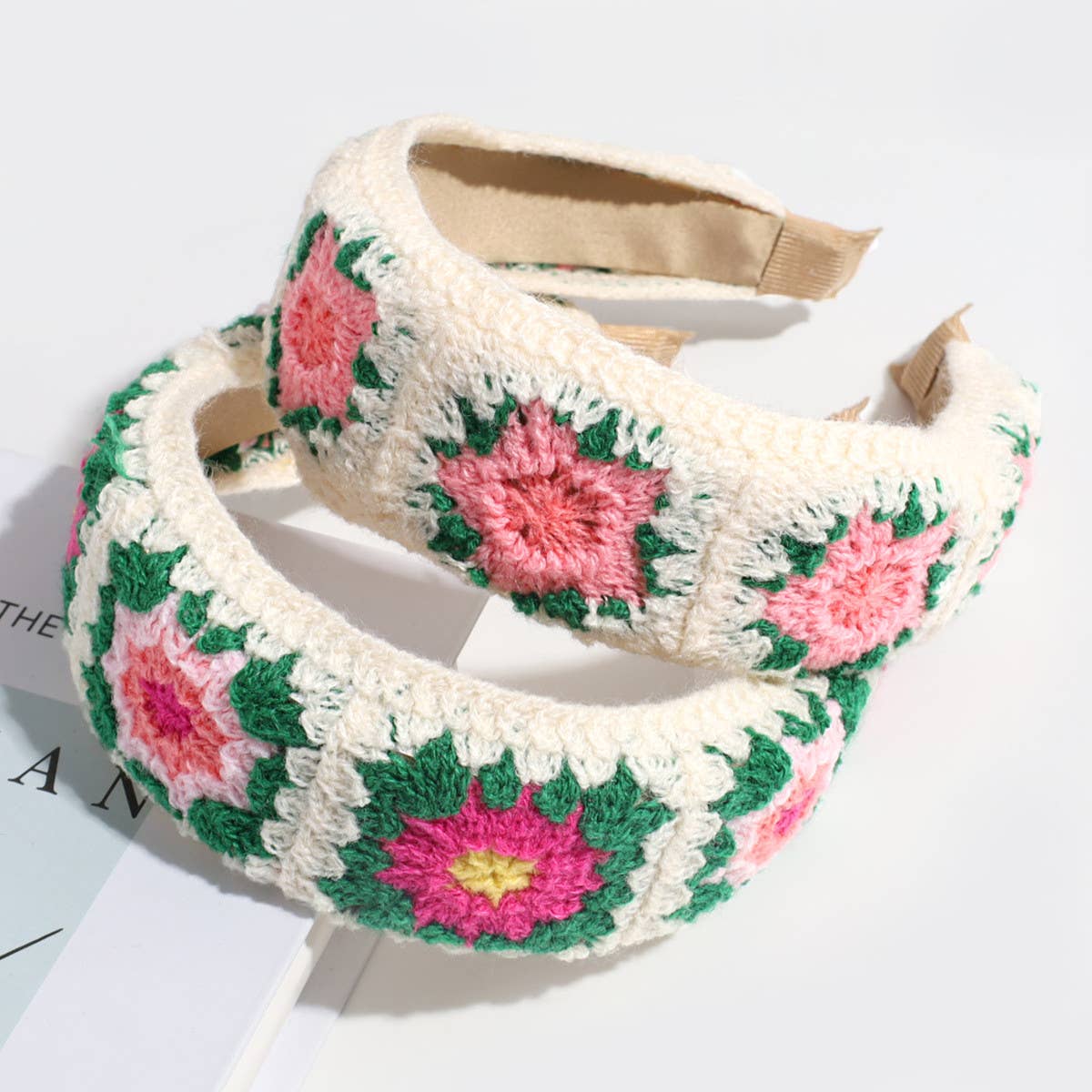 PASTORAL STYLE KNITTED FLOWER BRAIDED HEADBAND_CWAHA2261