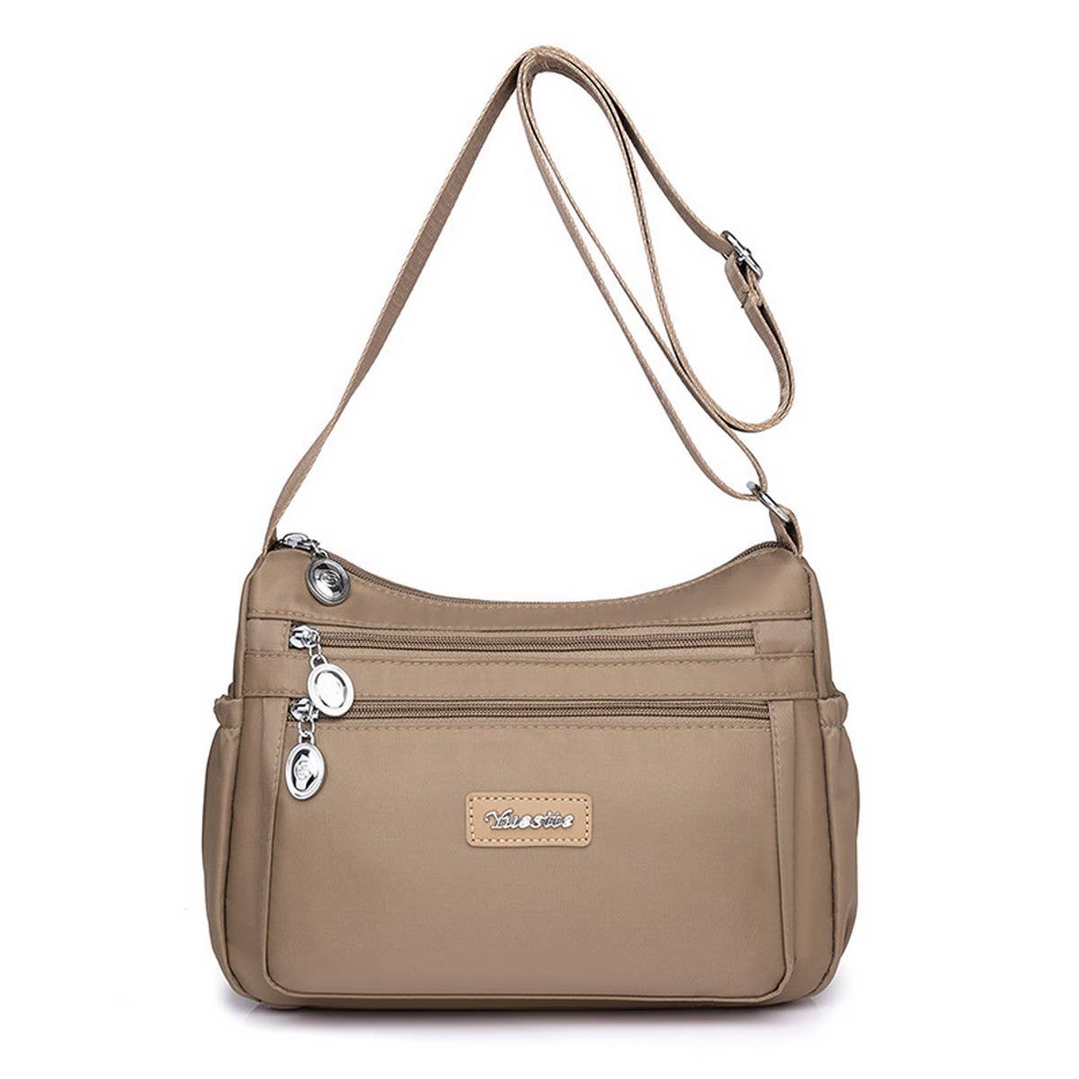 MULTI-COMPARTMENT NYLON SHOULDER AND CROSSBODY BAG