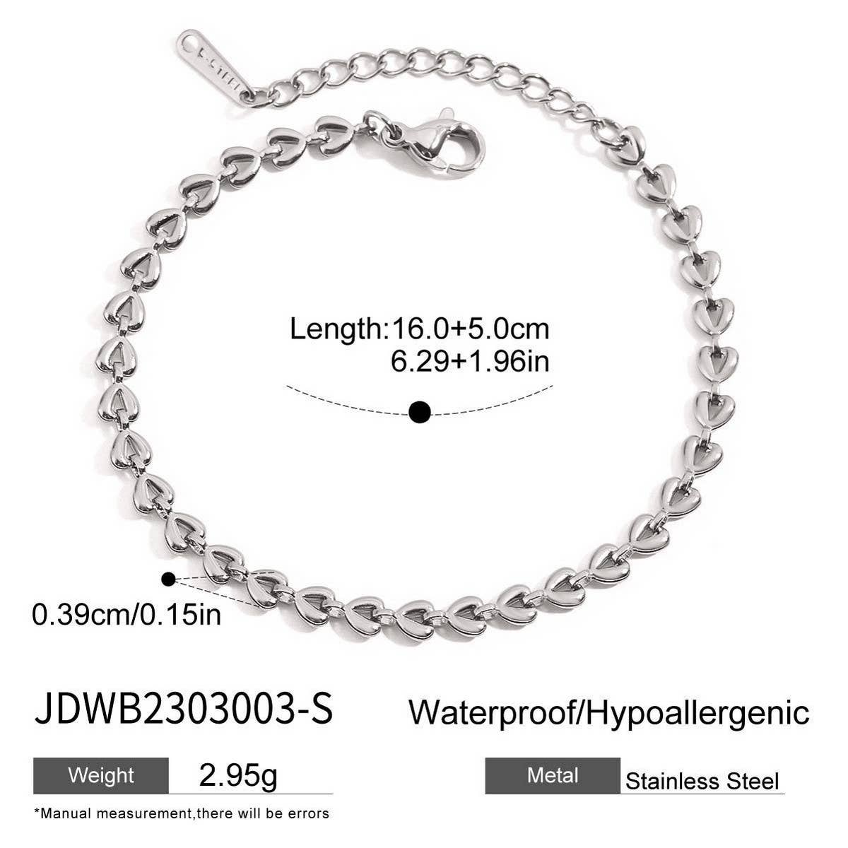 18K Gold Hollow Heart Chain Bracelet for Her_CWAJE4645