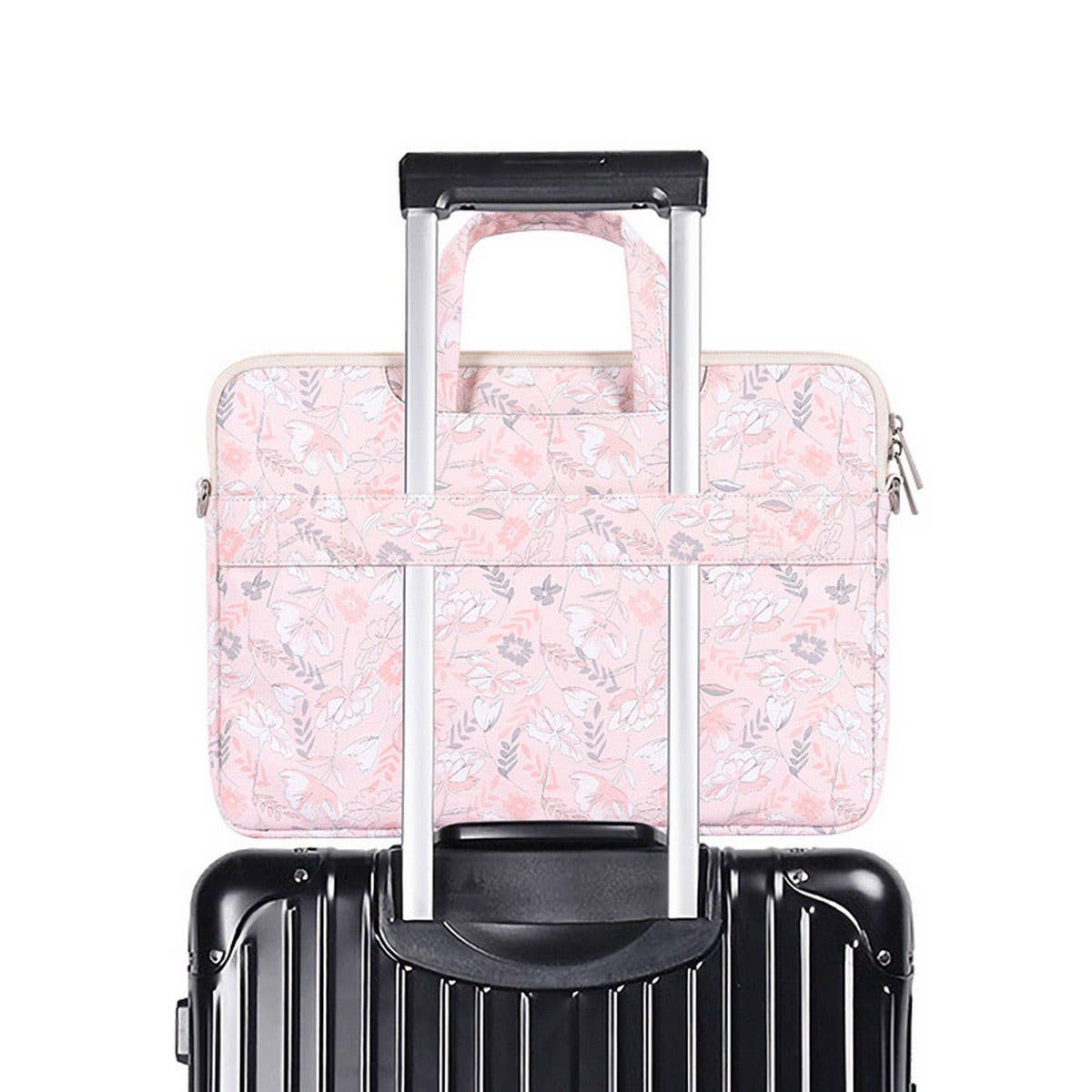 PRINTED LAPTOP BAG WITH TROLLEY AND BRIEFCASE_CUAB0245