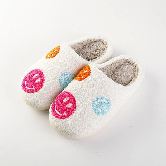 SMILING FACE PATTERN WINTER WARM COTTON SLIPPERS_CWSHS0461