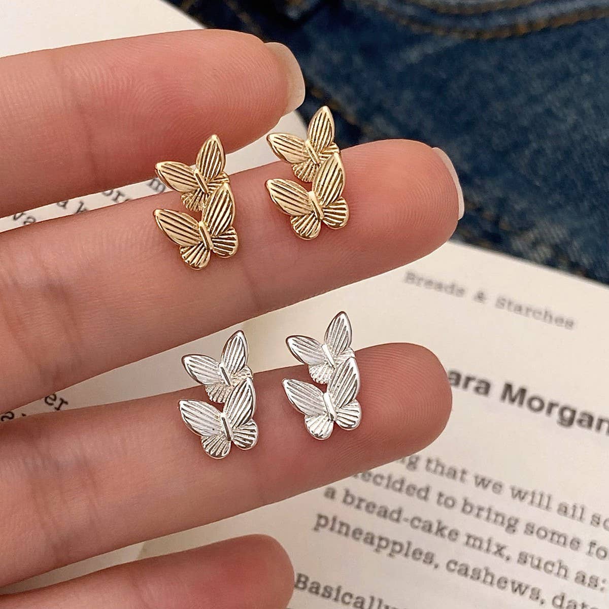 NEW HIGH-END DOUBLE BUTTERFLY EARRINGS FOR WOMEN