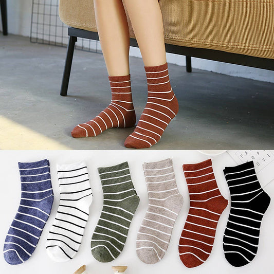 STRIPE CASUAL TRENDY CREW SOCKS_CWMS098