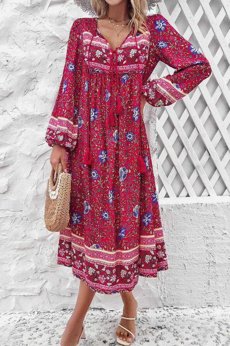 CWDMD4633_SPRING AND SUMMER LEISURE RESORT PRINT DRESS