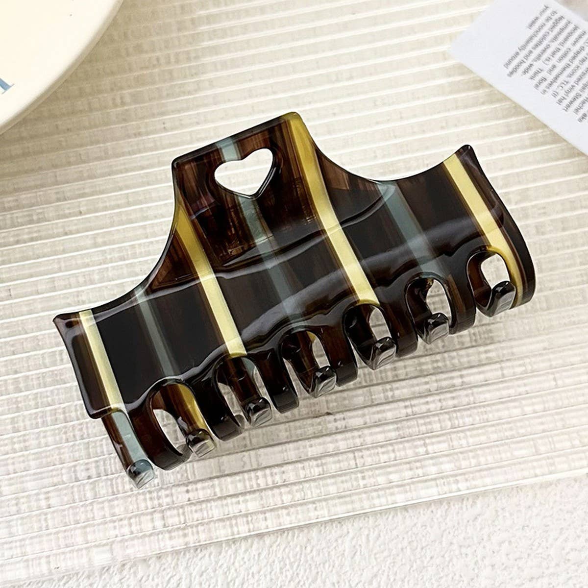 CONTRAST SQUARE STRIPE HAIR CLIP