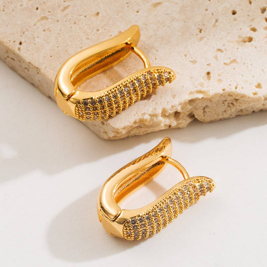 Gold-Plated Hoop Earrings Trendy Style