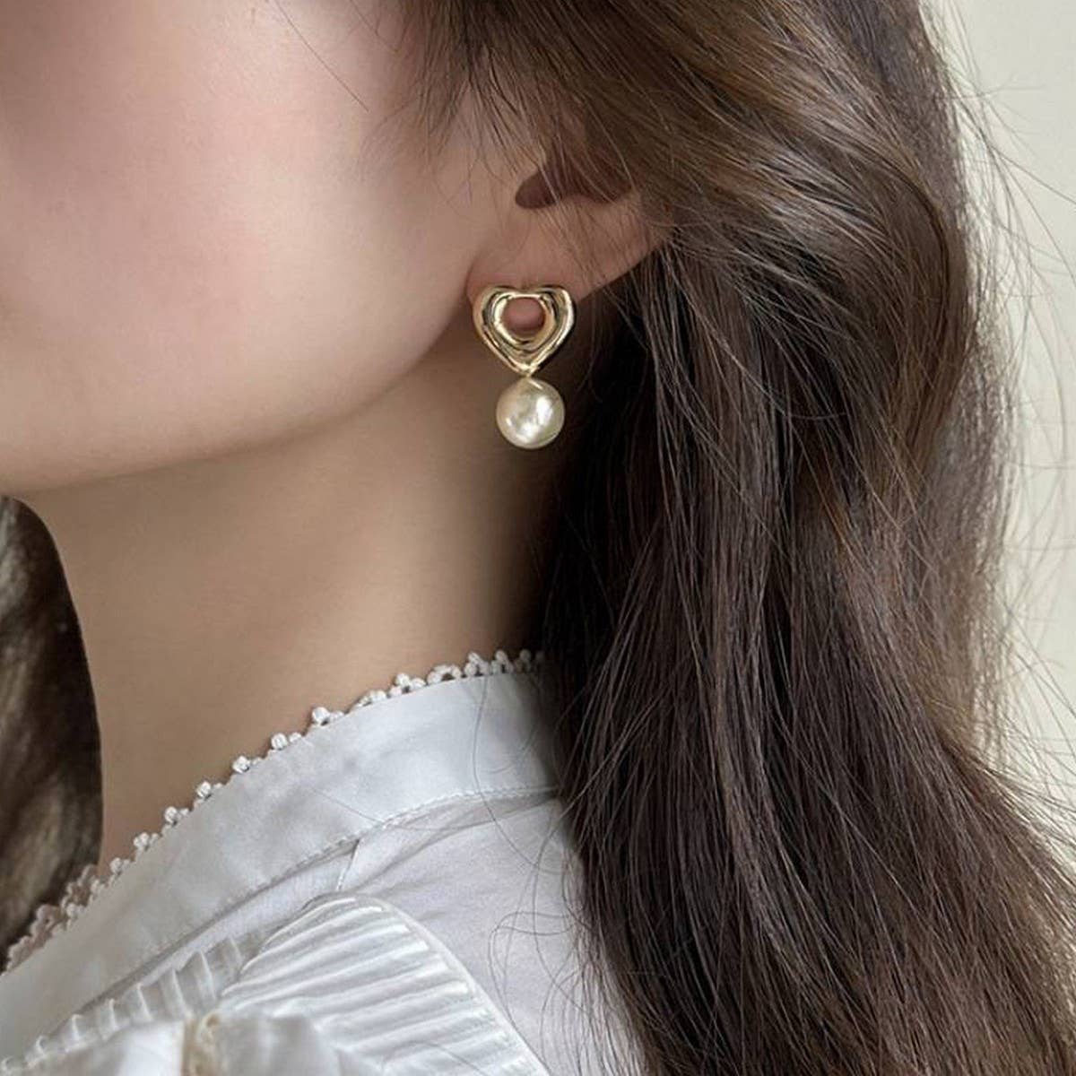 VALENTINE'S DAY FASHION RETRO HEART PEARL EARRINGS