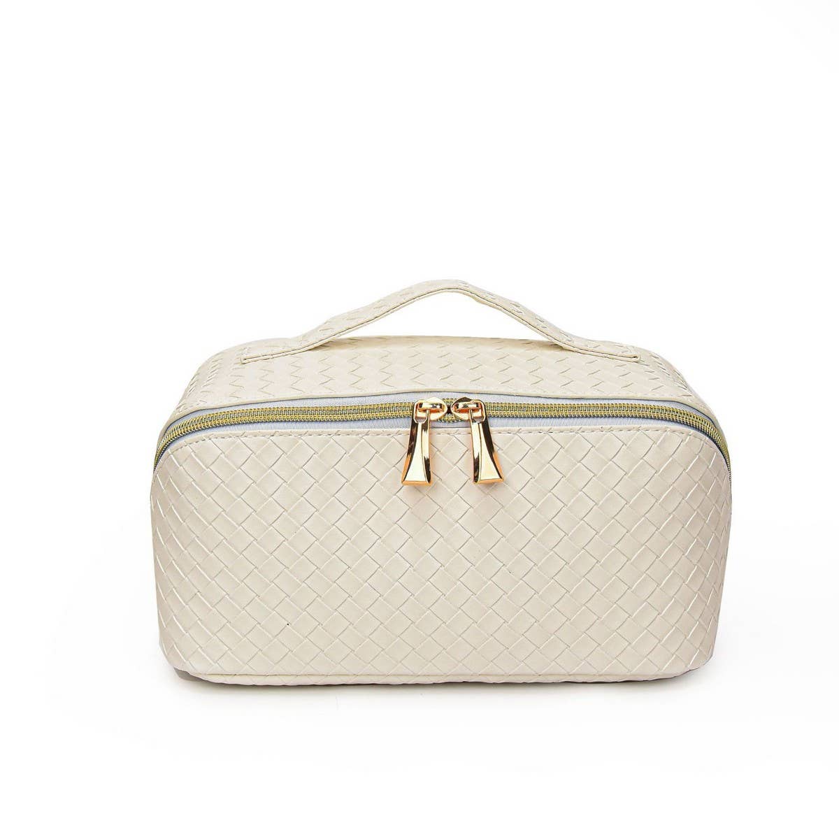 NEW WOVEN PU LEATHER LARGE CAPACITY COSMETIC BAG_CWAB4463