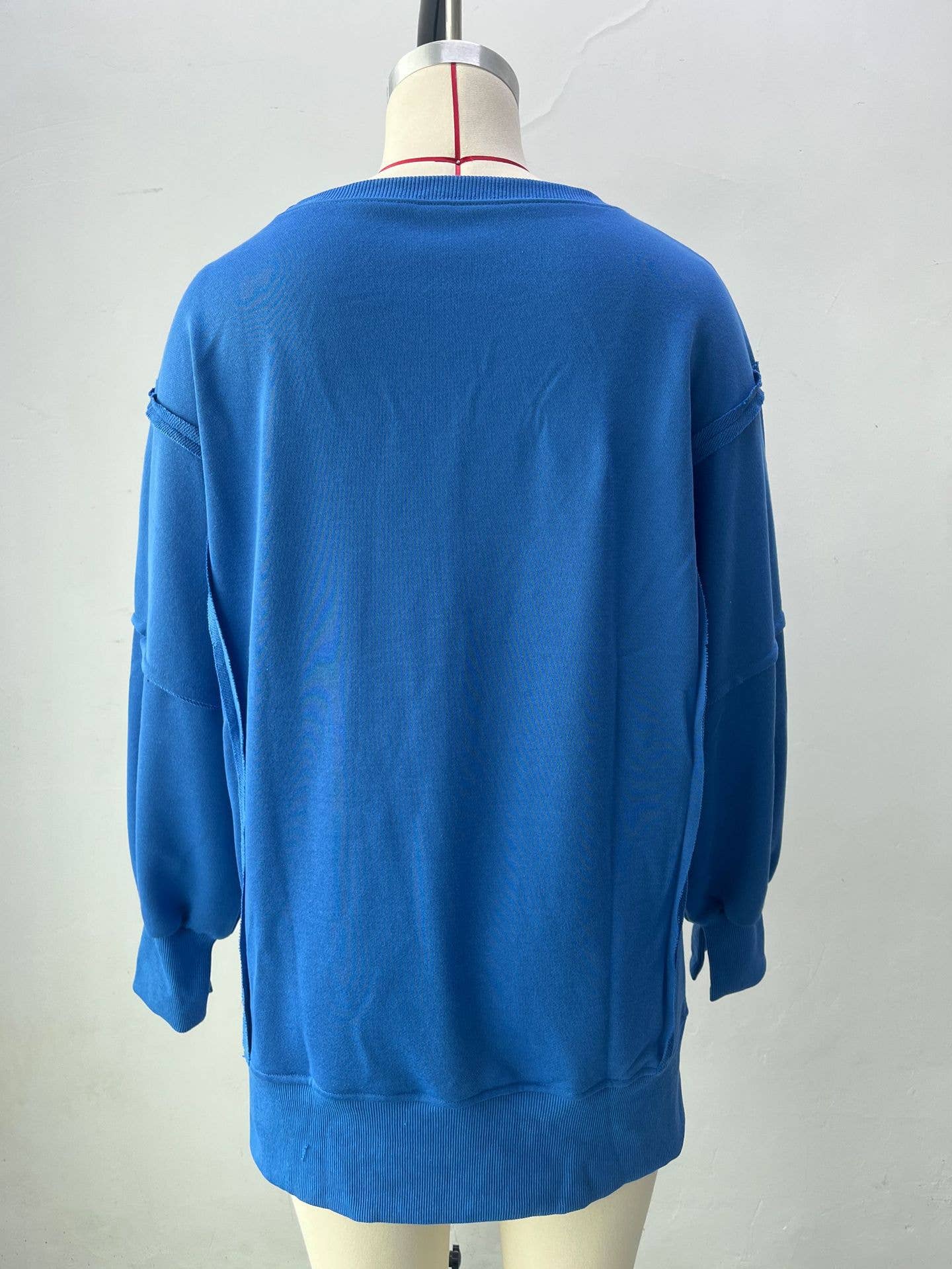 Solid-color round-neck casual loose sweatshirt