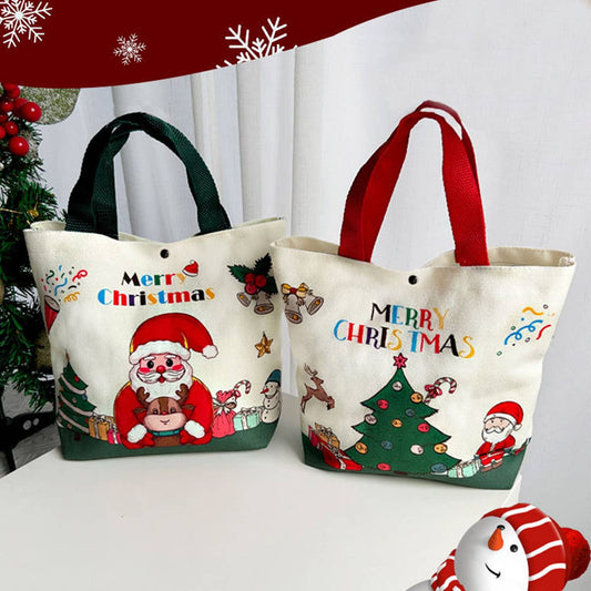 CWMM9357_CHRISTMAS EVE GIFT CANDY APPLE TOTE BAG