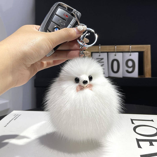 CUTE FOX FUR TAIL DOLL CAR KEYCHAIN BAG PENDANT