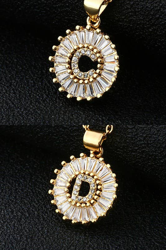 A-Z ALPHABET LETTER SUN PENDANT NECKLACE_CWAJE055-B20221