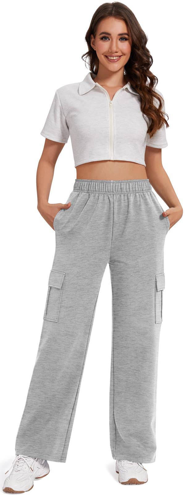 CASUAL JOGGING ELASTICATED WAIST WIDE LEG PANTS