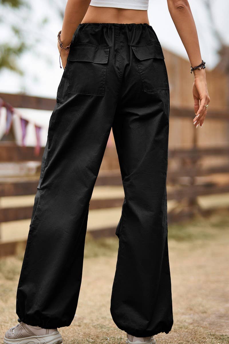 VINTAGE STREET BAGGY LACE UP CARGO PANT_CWBLP0545