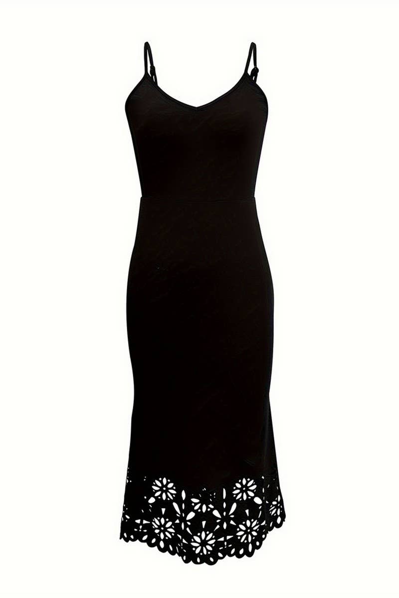 CWDHL0784_SEXY AND ELEGANT KNITTED SLING FISHTAIL DRESS