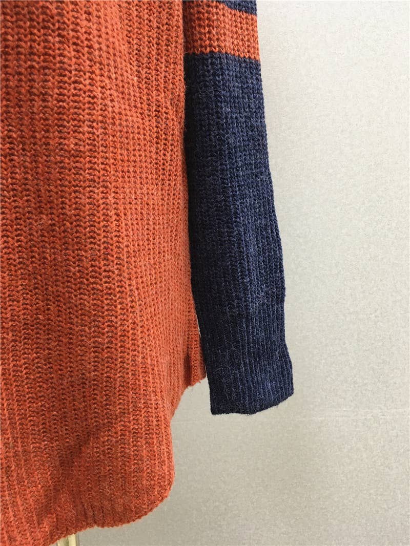 ALL-IN-ONE LONG LOOSE SOLID PULLOVER SWEATER