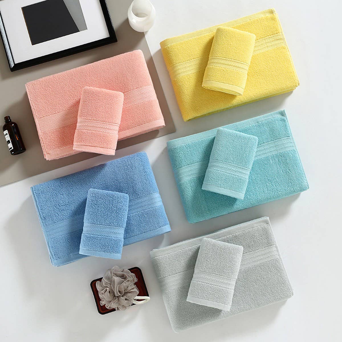 SIX-PIECE HOUSEHOLD ABSORBENT TOWEL BATH TOWEL SET_CWMM2271