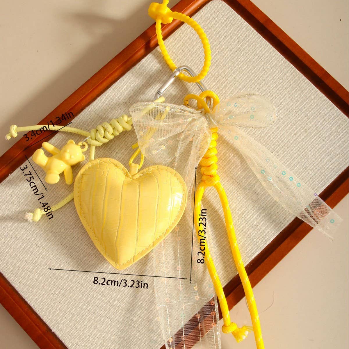 Cute PU Heart Bear Keychain Bag Charm