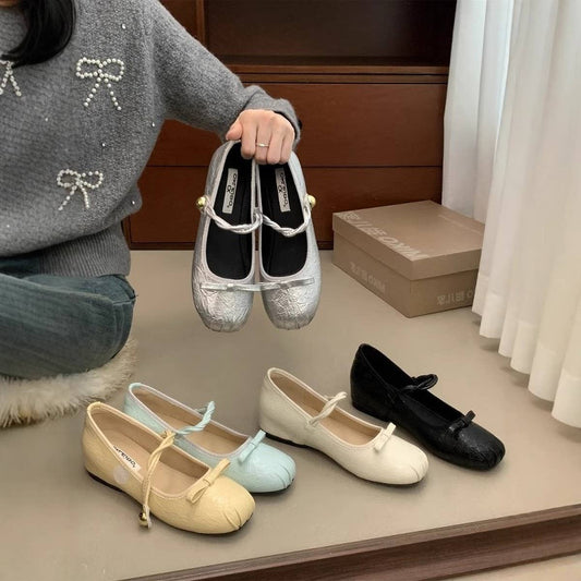 Silver Hidden Heel Mary Janes for Soft Looks